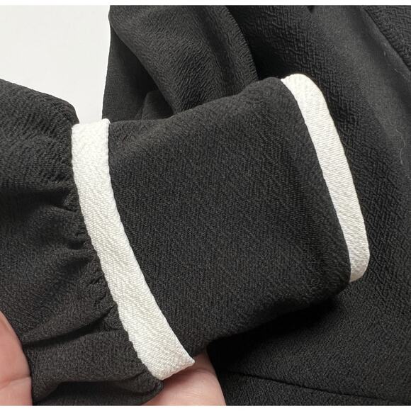 Zara Contrast Trim Long Sleeve Shift Dress/S - Picture 8 of 8